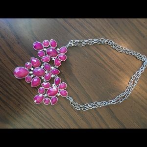 Premier Fushia Statement necklace and earrings